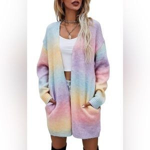 Rainbow ombré sweater with pockets!!
